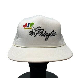 Jif Peanut Butter Mr Pringles Potato Chips Vintage Trucker Snapback Hat Cap Dad